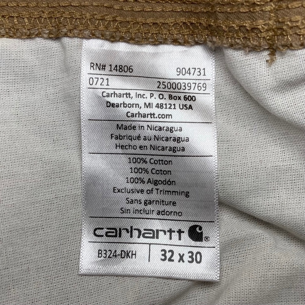 Carhartt Pants Mens Small 32x30 Relaxed Fit Twill Utility Workwear Cargo Beige - Picture 8 of 9